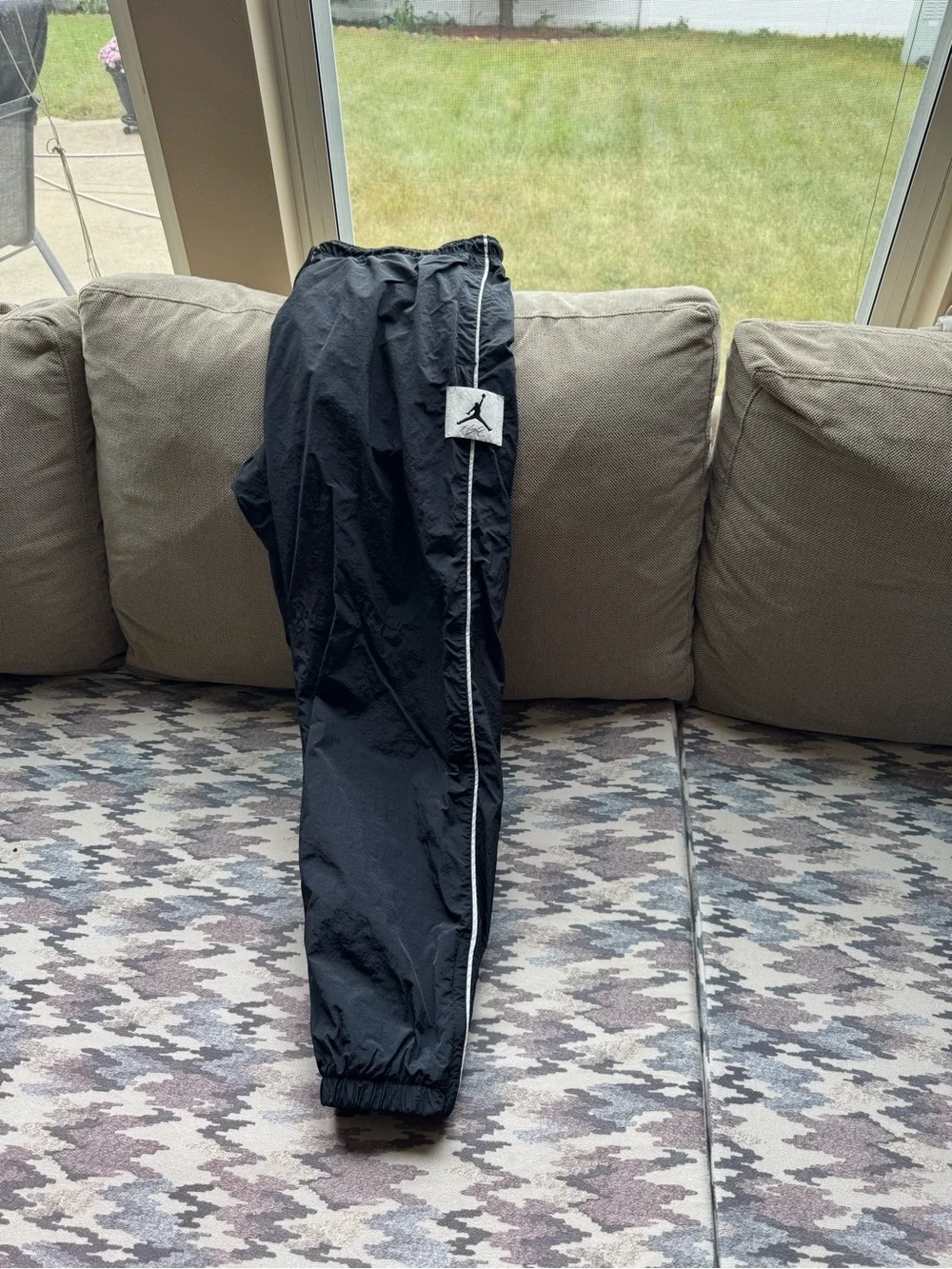 Jordan Black Windbreaker Jacket with Matching Joggers SET